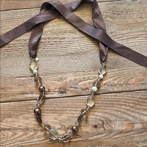 Stella & Dot Elegant Brown Beaded Necklace